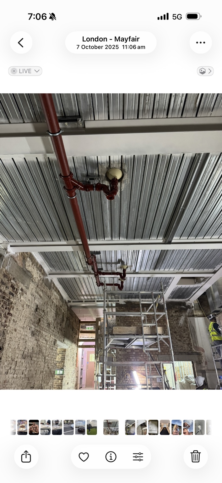 High-level building services installation at 7 Burlington Gardens