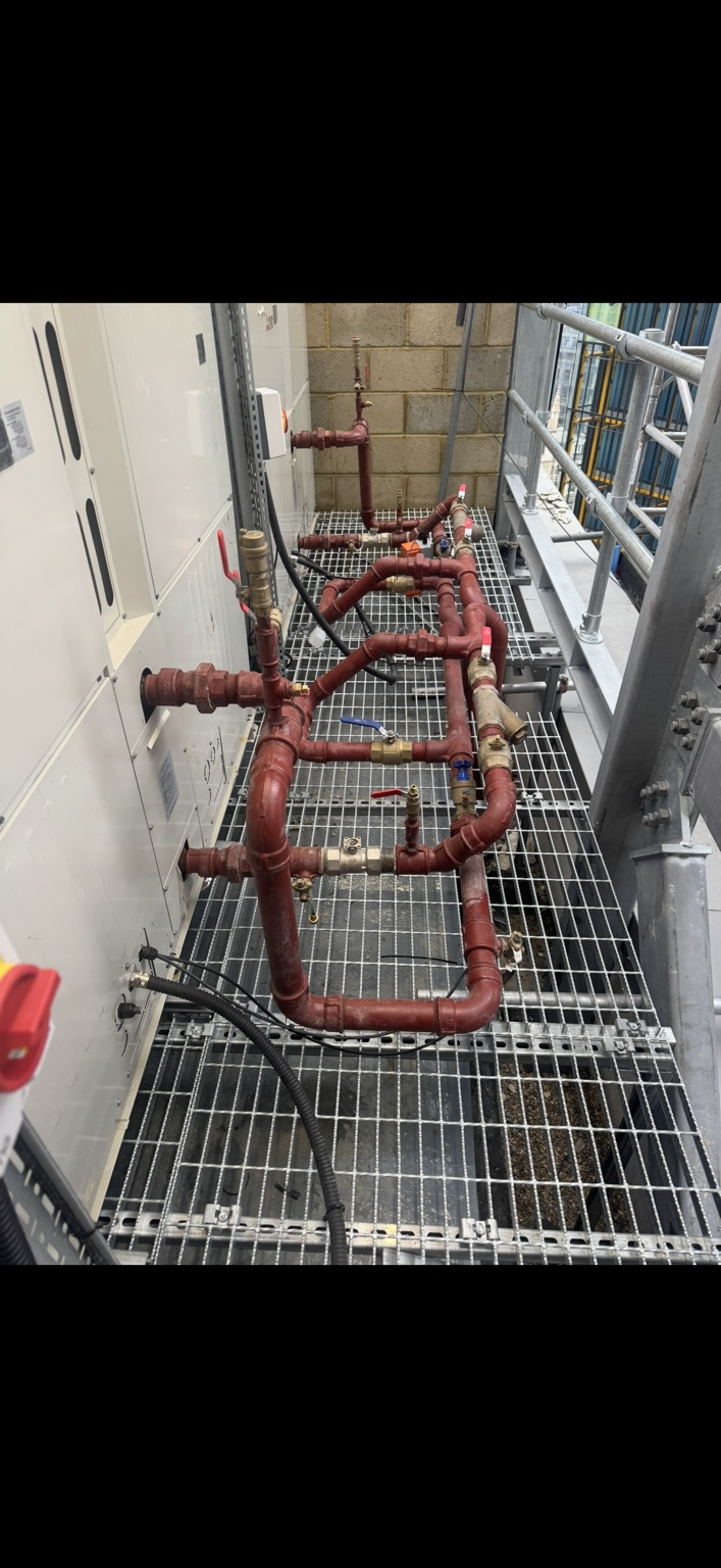 Mechanical plant pipework at 1 Great St Helen's